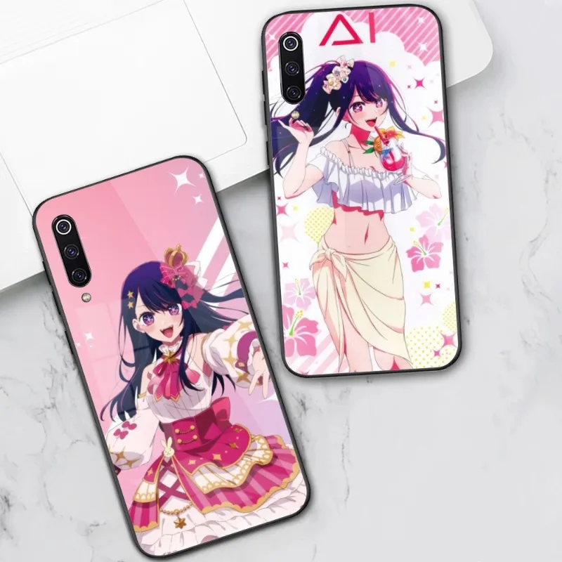 Anime Oshinoko AI Cute Phone Case for Xiaomi 13 12 11T 10 9 Lite Redmi Note 11 10 10S Pro 9 9A 8 PC Glass Phone Cover Funda