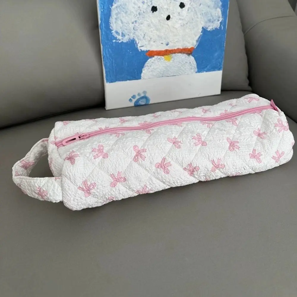 Sweet Hair Dryer Storage Bag Flower Pattern Leopard Curler Storage Bag Large Capacity with Handle Cosmetic Bag Travel Use