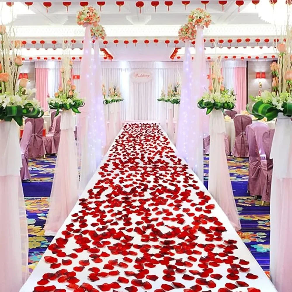100-10000 Stück Simulierte Rosenblätter Bunte Künstliche Rosenblätter für Valentinstag Hochzeit Party Romantische Dekoration – Detail 1
