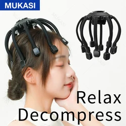 MUKASI-Massageador de Cabeça Elétrica, Head Scratcher, Bluetooth, Vibração Musical, Massagem do Couro cabeludo Polvo, Melhor Sono, Decompress Relax