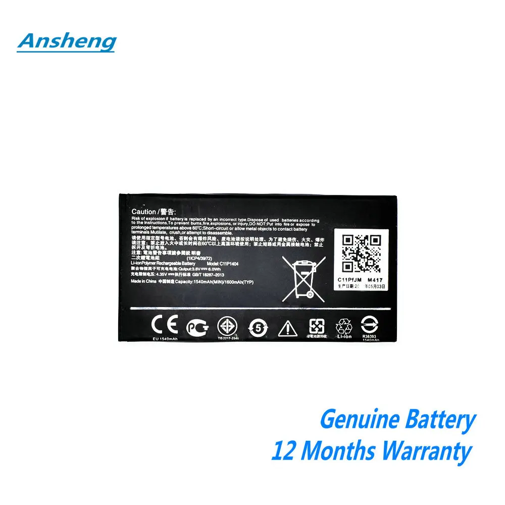 

NEW 1600mAh C11P1404 B11P1415 Battery For ASUS ZenFone 4 A400CG ZenFone Go 4.5 ZC451TG Z00SD Mobile Phone