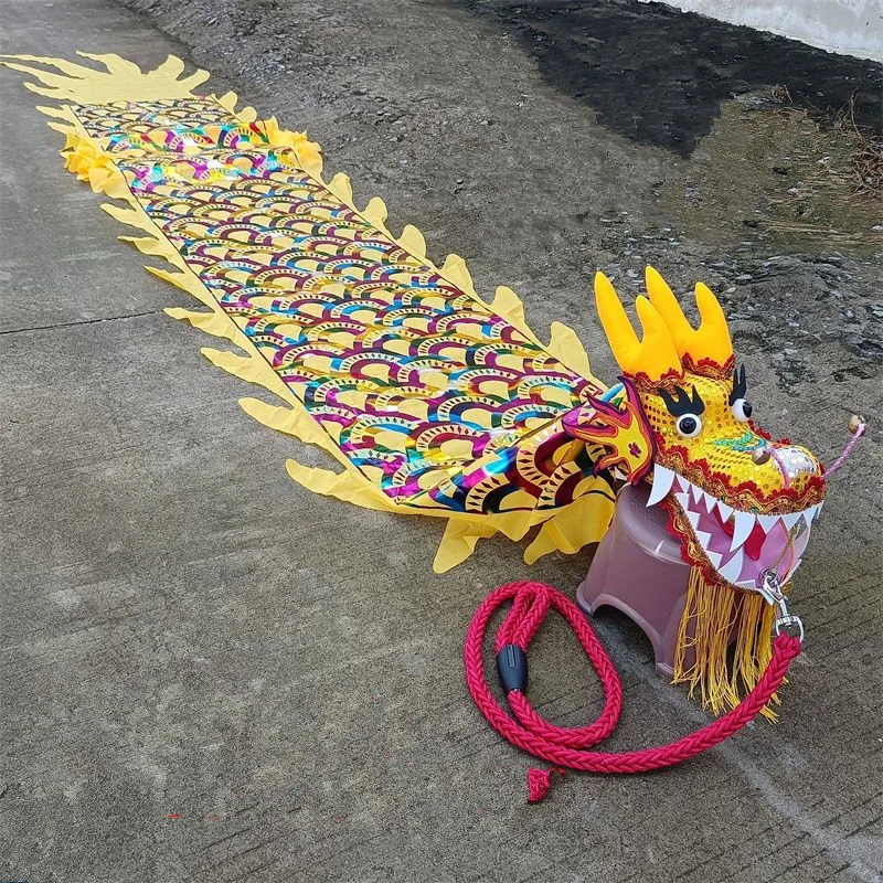 8 Meters China Dragon Dance Ribbon With Head Festival Celebration Performance Prop Carnival Supplies (75cm Width)