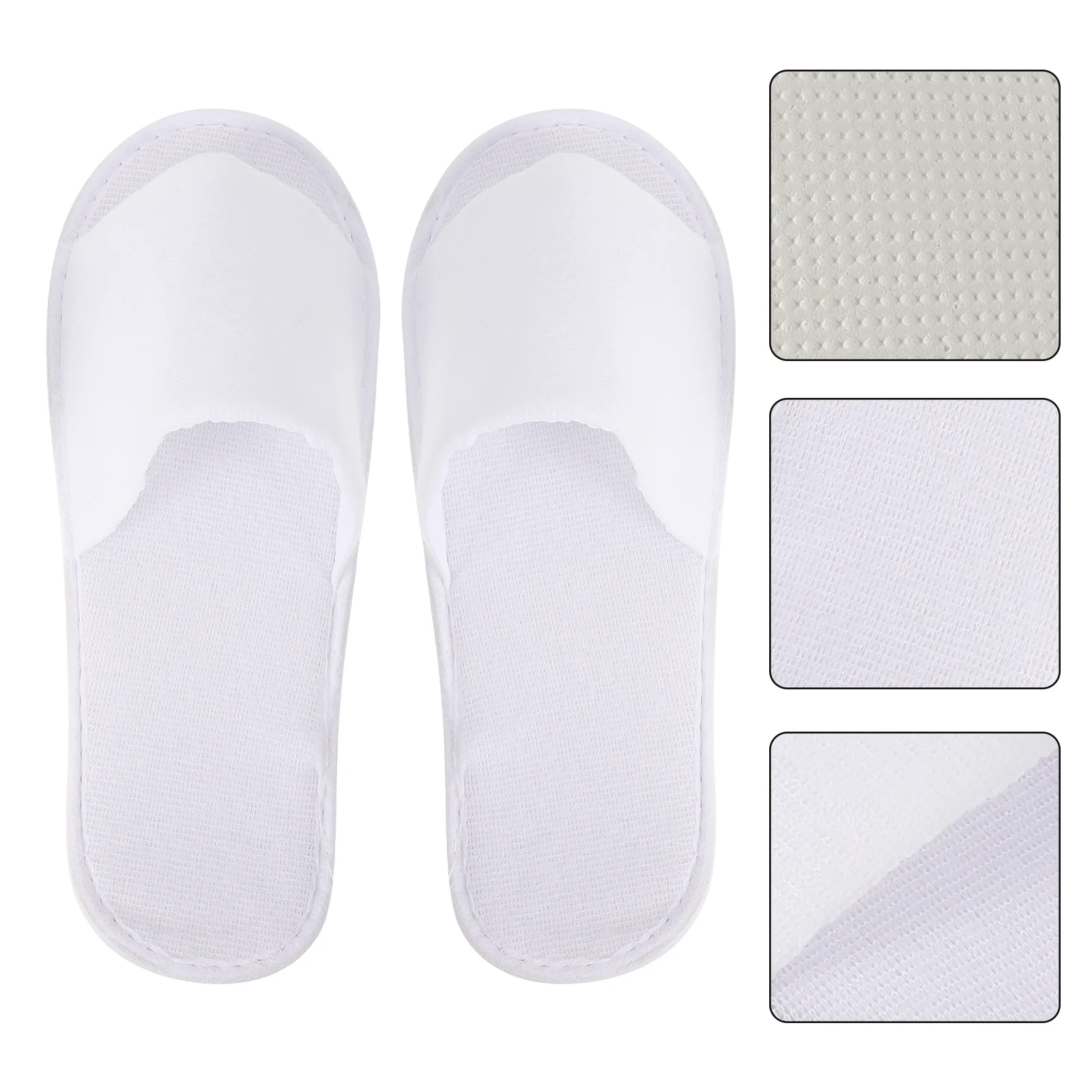 

10 Pairs Disposable Hotel Slippers Thick Soft Lightweight Non Slip Travel White Manicure Indoor Guest Shoes