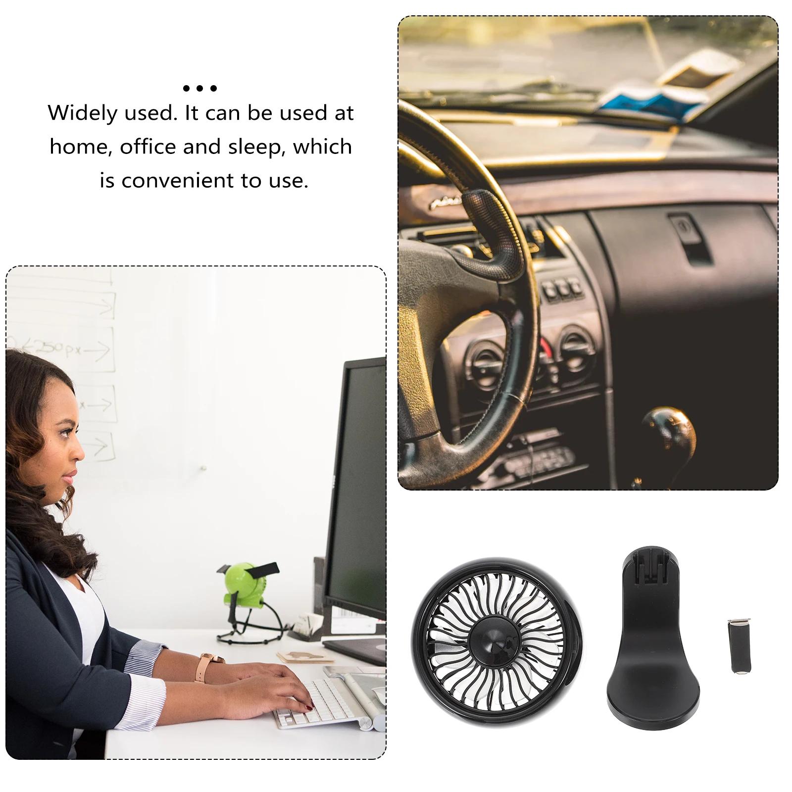 

Multipurpose Fan Car Abs Cooling Conditioning Silent Vehicle Office Home Compatible USB Summer