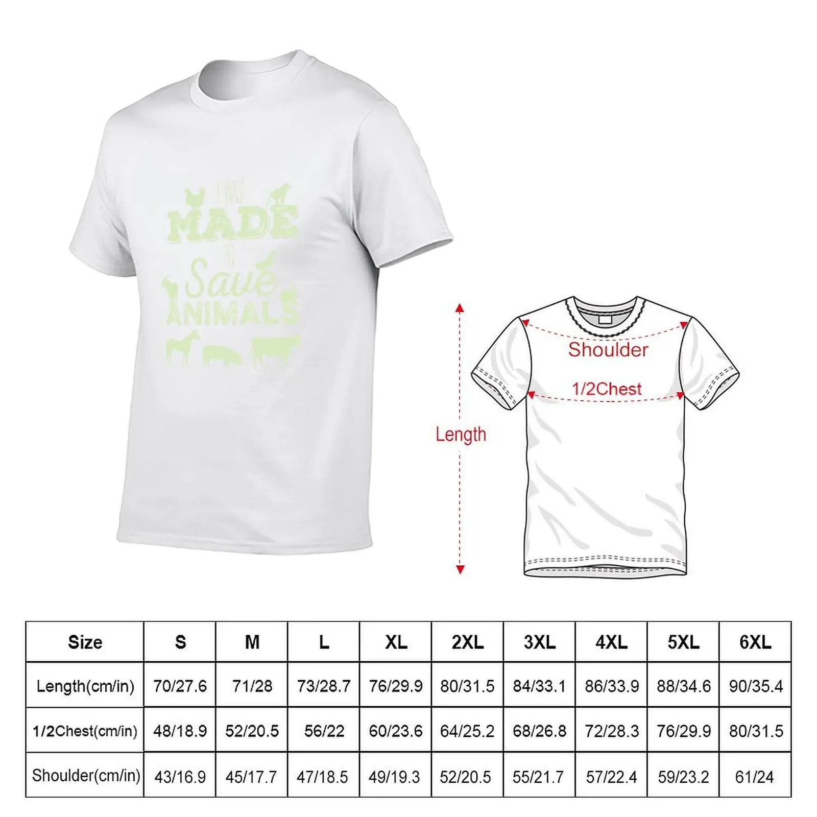 Made To Save Animals Rescue Pet Love Farm T-Shirt t shirt man cotton anime tshirt man t shirt heavy cotton T-shirt