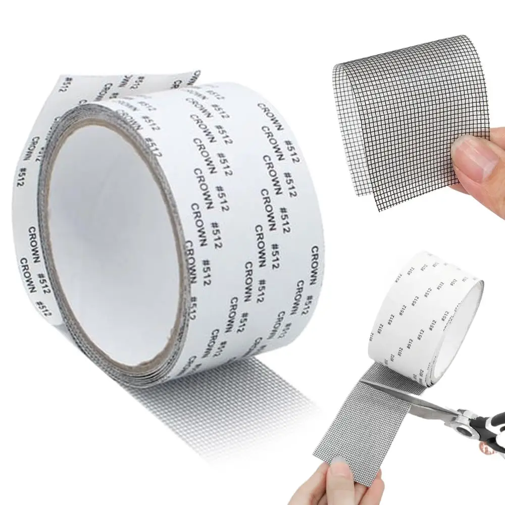 5mm/2m Self-adhesive Window Screen Repair Subsidy Anti-bug Fly Mesh Perforation Tape Is Durable