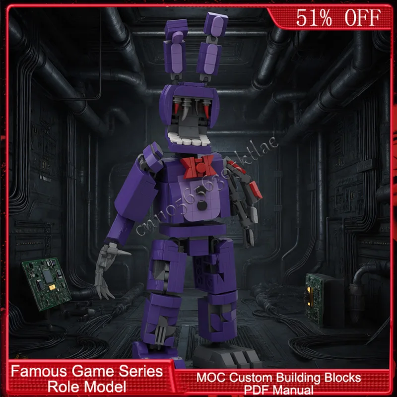 539 pièces de la série de personnages de jeu populaires Frayed Bunny Golem MOC, blocs de construction modulaires personnalisables, briques simples, jouet d'assemblage DIY, cadeau