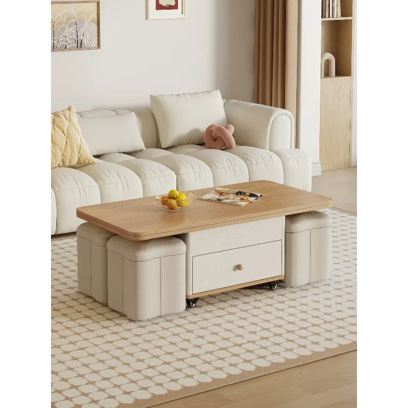 

Lifting coffee table dining table dual-purpose two-in-one living room multi-function movable folding coffee table