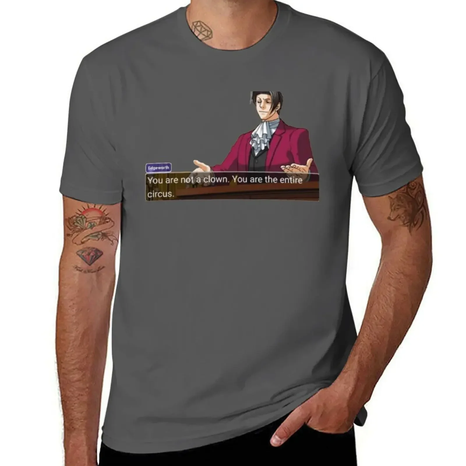 Miles Edgeworth T-Shirt vintage anime clothes customizeds blanks big and tall oversized t shirts for men casual stylish cotton