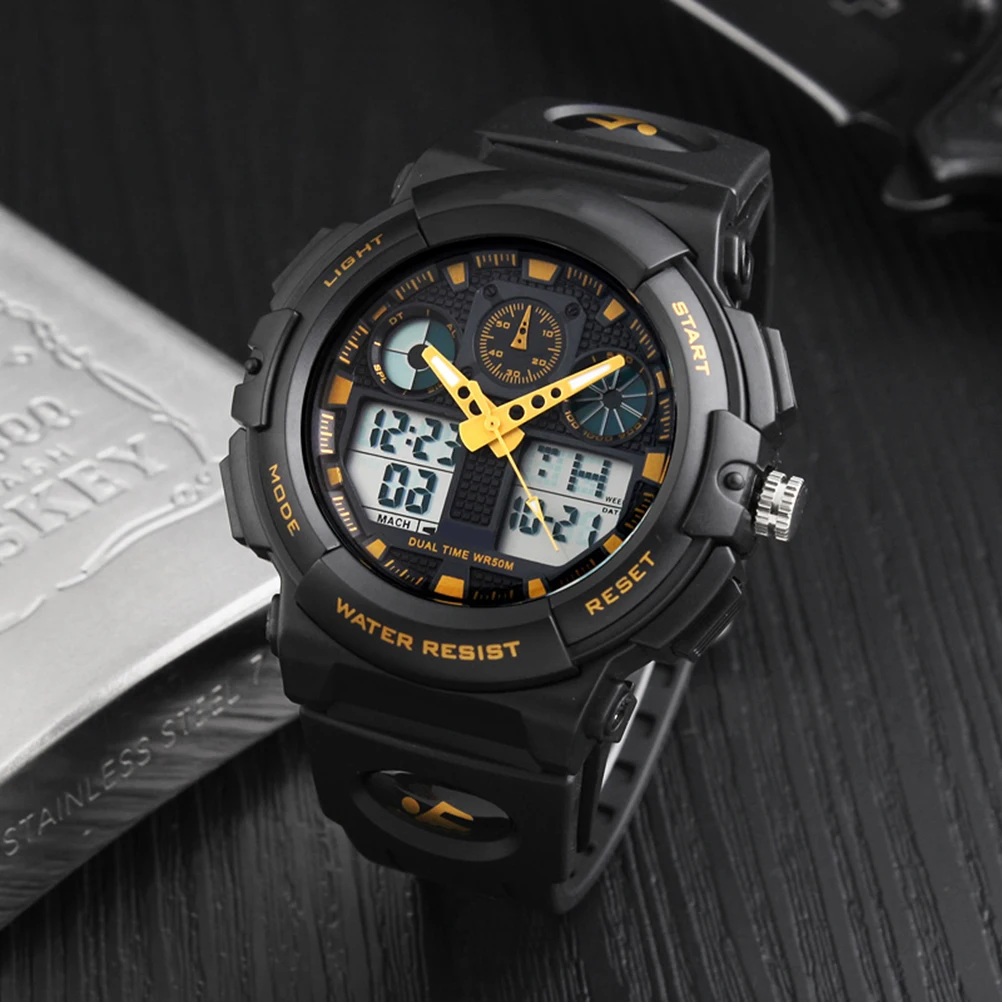 

Waterproof Digital Watch Quartz Movement Sports LED Backlight 50M Water Resistant Chronograph Alarm Clock Date Display