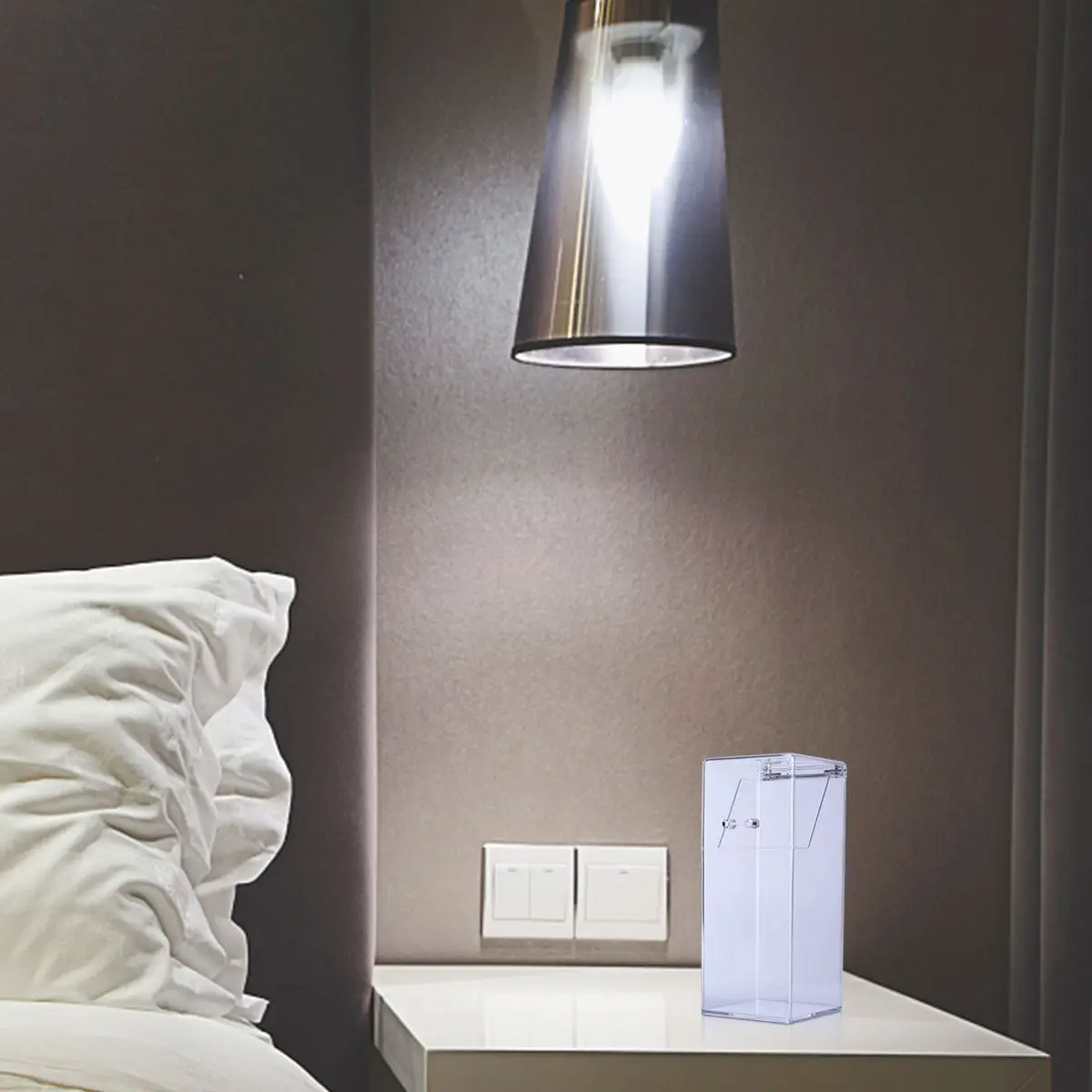 

1 шт. Прозрачная акриловая подставка для кистей, современный геометрический дизайн, компактный органайзер для косметики на столешницу, рабочий стол, ванную комнату