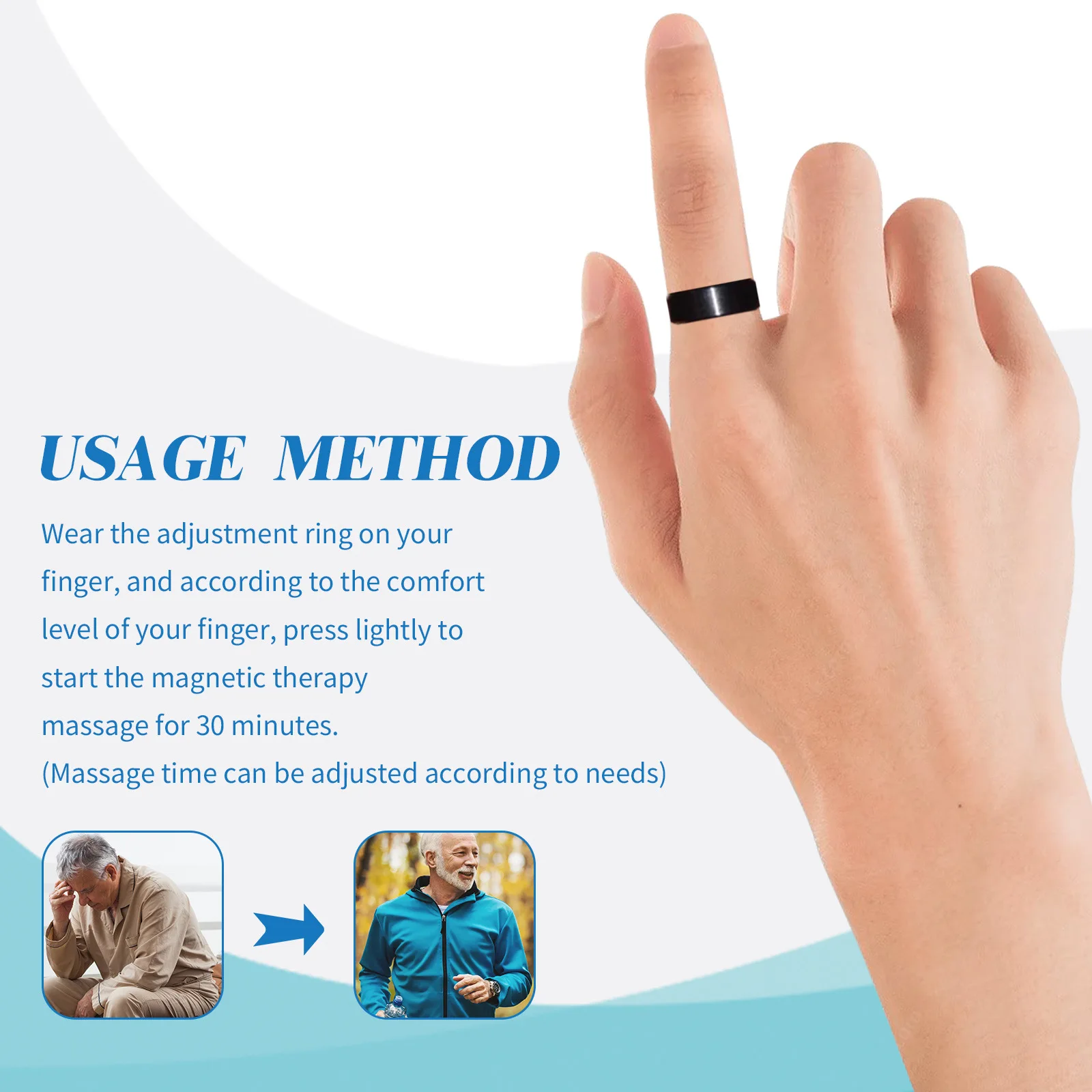 Blood Sugar Control Ring Relieve Diabetes Fatigue Reduce High Blood Stabilize Circulation Magnetic Therapy Sugar Regulator Rings