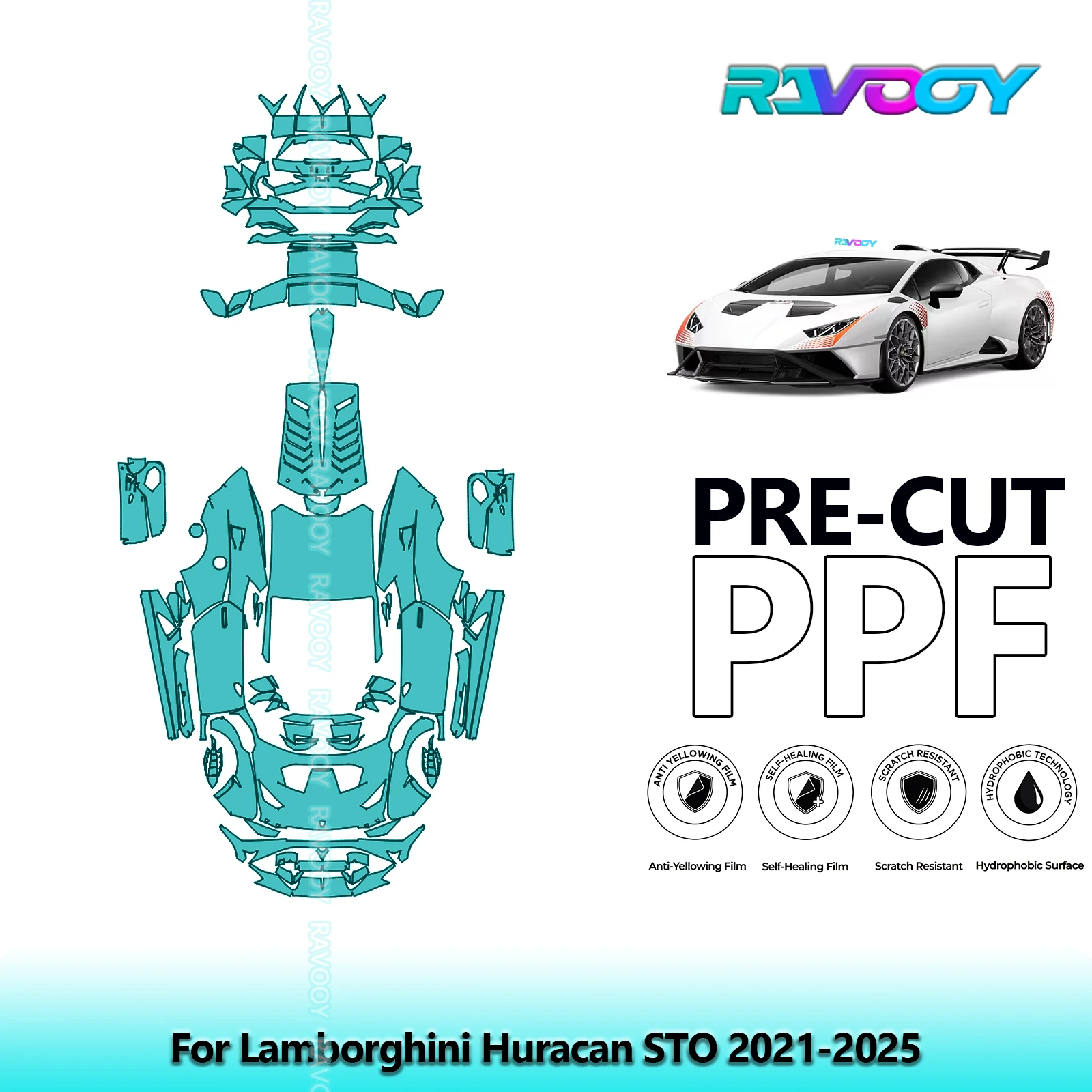 

8.5Mil Full Vehicle Precut PPF Paint Protection Film For Lamborghini Huracan STO 2021-2025