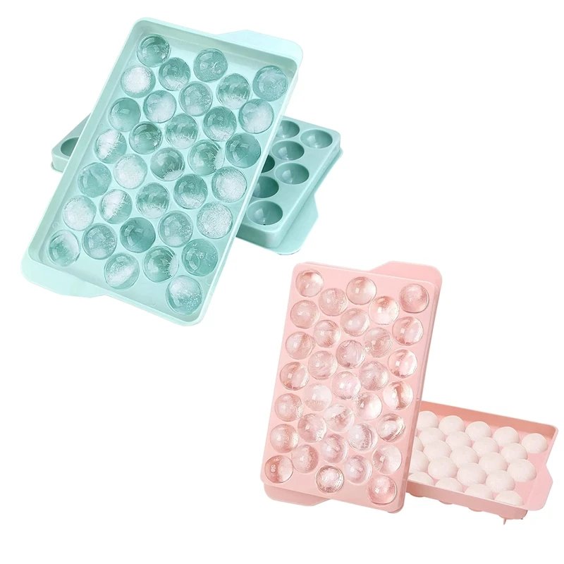 

Mini Ball Ice Cube Mold With Lid - Easy To Release Small Ice Ball Maker Mold For Freezer Durable Ice Cube Tray