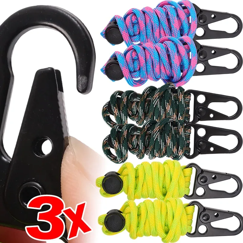 

Carabiner with Nylon Paracord Heavy Duty Zinc Alloy Outdoor Clip for Camping Hiking Fishing Gear Tactical Survival Equipment