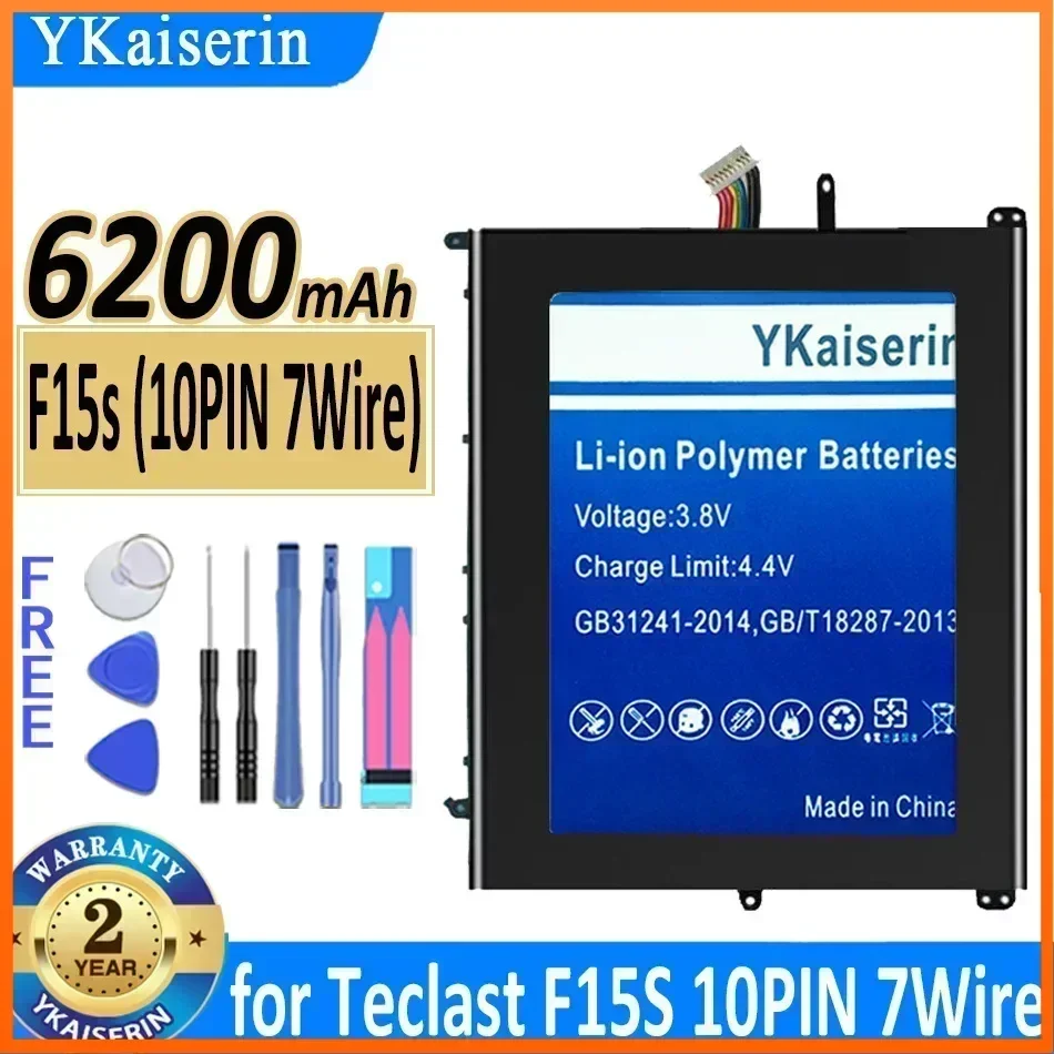 YKaiserin 6200mAh 30154200P Battery for Teclast F15S UTL-2778180-2S UTL-2978180-2S UTL-3078180-2S 10PIN 7Wire Batterie Warranty