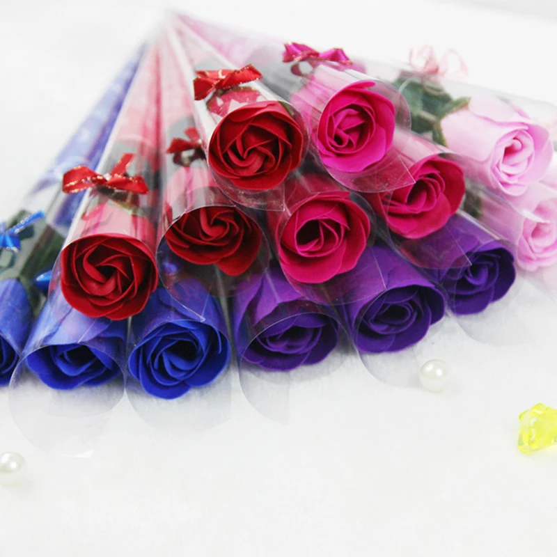 1pc Artificial Rose Flowers Simulation Carnation Rose Soap Flower Girls Valentine's Day Gift