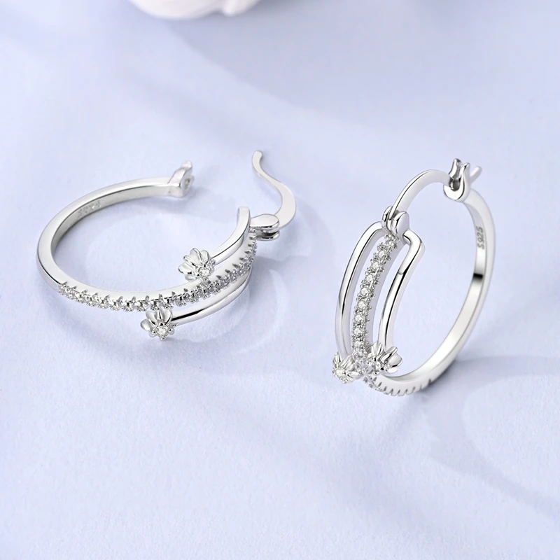 Nuevos Pendientes de Aro de Plata de Ley 925 para Mujer - Diseño de Gota، Ideal para Moda de Fiesta de Cumpleaños