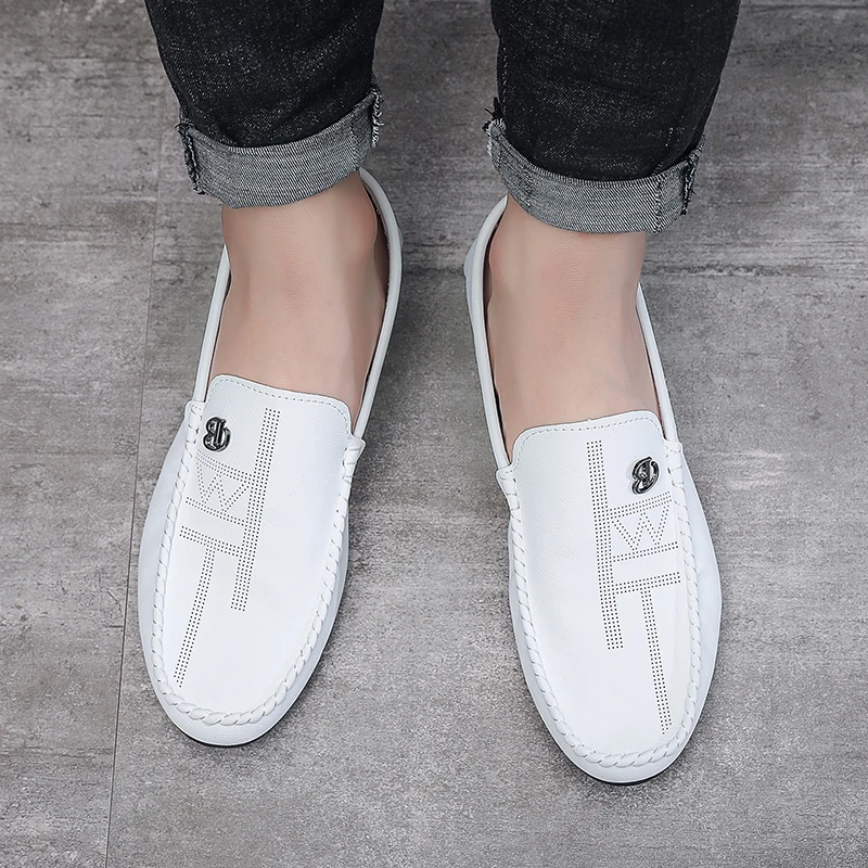 

Мужские повседневные туфли из кожи, итальянские мокасины, дышащие слипоны, мужские туфли для вождения, Chaussure Homme, Zapatos Para Hombre