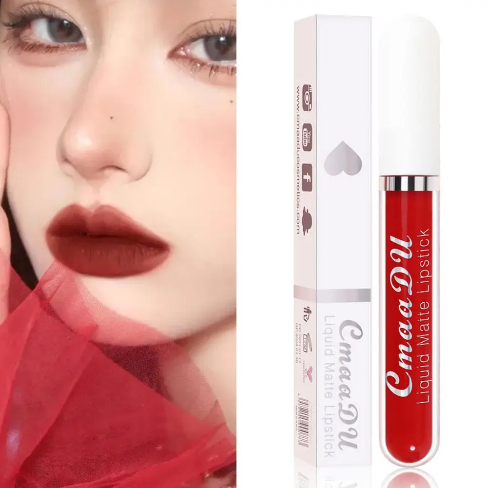 18 Farben wasserdichter matter Lippenstift lange letzte sexy Frauen feuchtigkeit spendende Lip gloss Antihaft-Lippen tönung Make-up-Kosmetik für fema a0e0