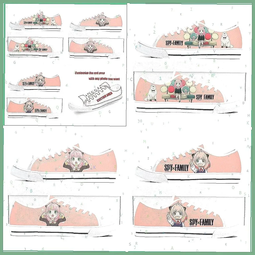 

Кеды Spy x Family Anya Forger из канваса, унисекс, повседневные, на шнуровке, в стиле аниме