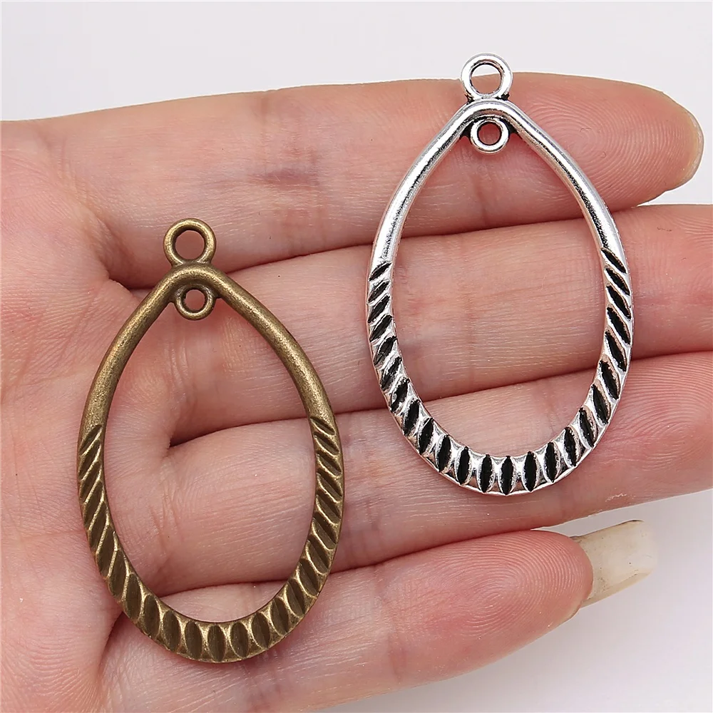 

Wholesale 60pcs/bag 26x43mm Charm Earrings Connection Antique Bronze Color Antique Silver Color Earrings Charm