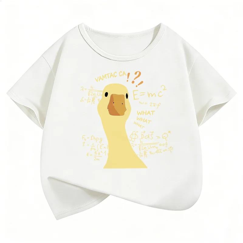 Funny Duck VAMTAC CA Math Formulas T Shirt Men Women Casual Short Sleeve Loose Fit Tee Gift Clothing Trendy Cartoon Print Top