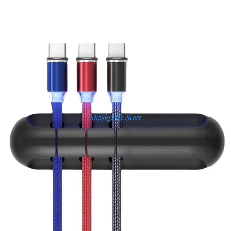 E65E Flexible Wire Management Clamps Secure Device Earphones Cables To Partitions Desks Automobiles Easy Skin Clean Removal