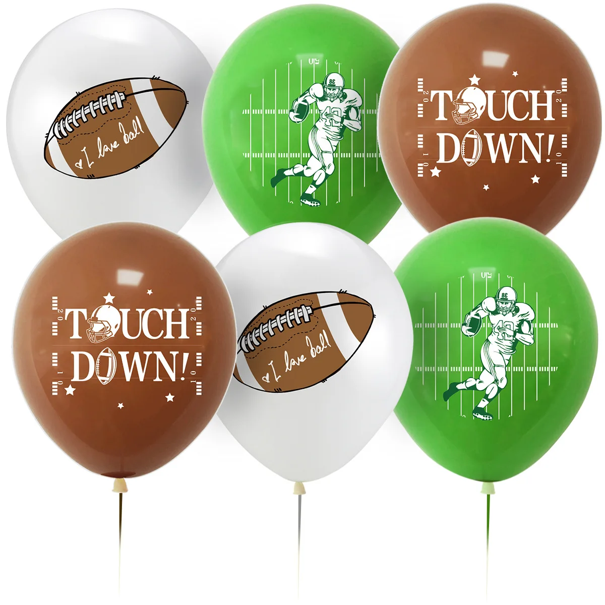 Rugby Theme Party Decoration Set,American Football Balloons, Boys Theme Birthday Decoration,12 