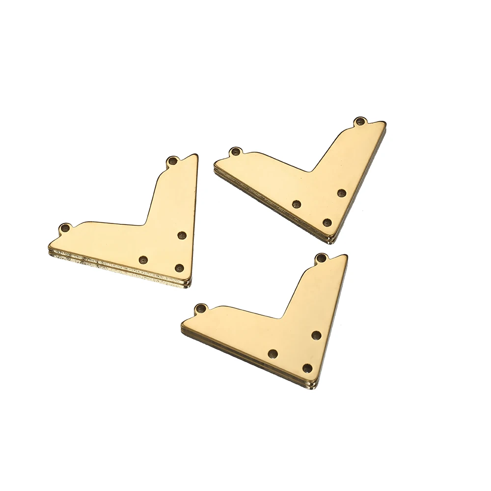 No Fade 10pcs 5pcs Stainless Steel Porous Holes Pendants Gold Color Moon Charms Connectors for Necklace Chain Jewelry Making DIY