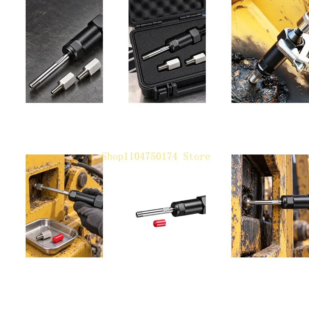 Manual Blocked Grease Fitting Tool with Screw-Operated Action, Metal Construction and Threaded Interfaces Top Sale