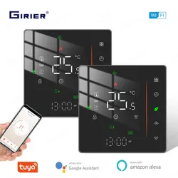 GIRIER Tuya WiFi Heating Thermostat Electric/Water/Gas Boiler Smart Underfloor Heating Thermostat Works with Alexa Google Home