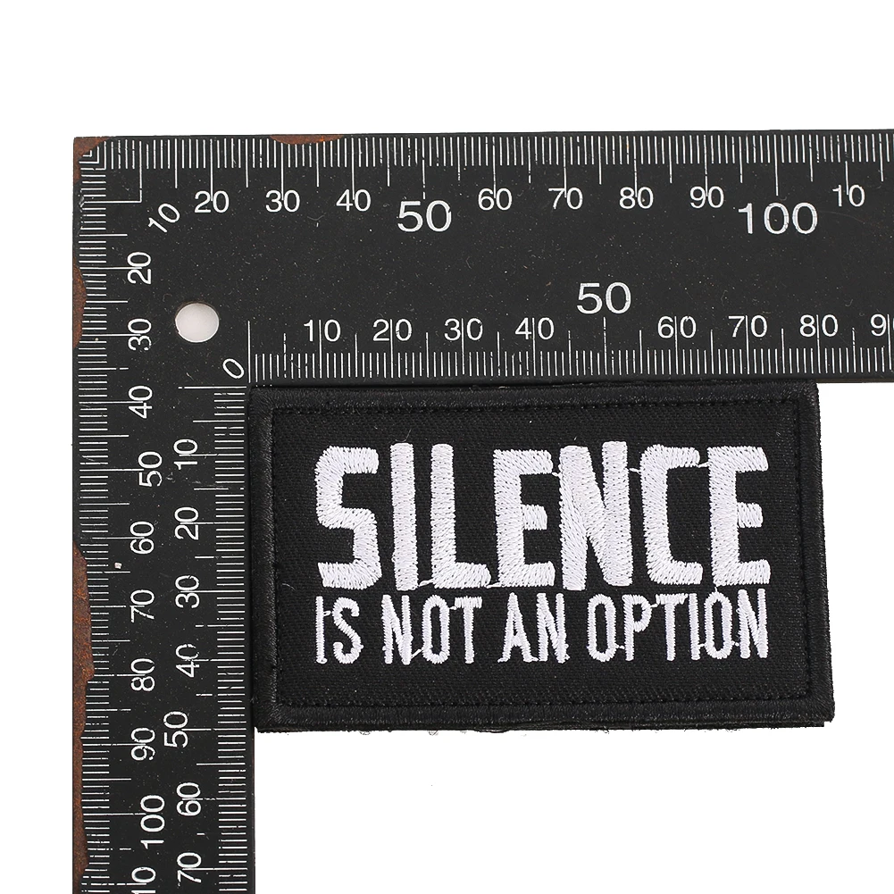 

Embroidery Silence Sentence Magic Sticker Adhesive Fastener Tape DIY Costumes Badge Cosplay Tactical Apparel Sewing Supplies