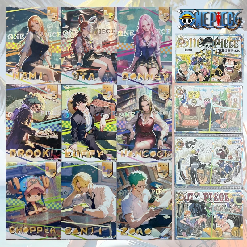 Diffuse cards ONE PIECE Painted LP cards Monkey D. Luffy Nami Roronoa Zoro Sanji boy Toy collection Birthday Christmas gifts