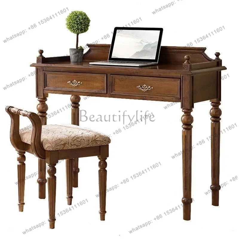 

American solid wood desk, home bedroom, study, desk, study desk, study desk