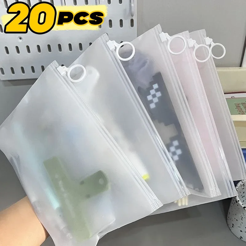 10-20pcs Transparent Zipper Storage Bags Resealable Cosmetic Jewelry Organizer Holder Travel Packaging Pocket Cases Supplies