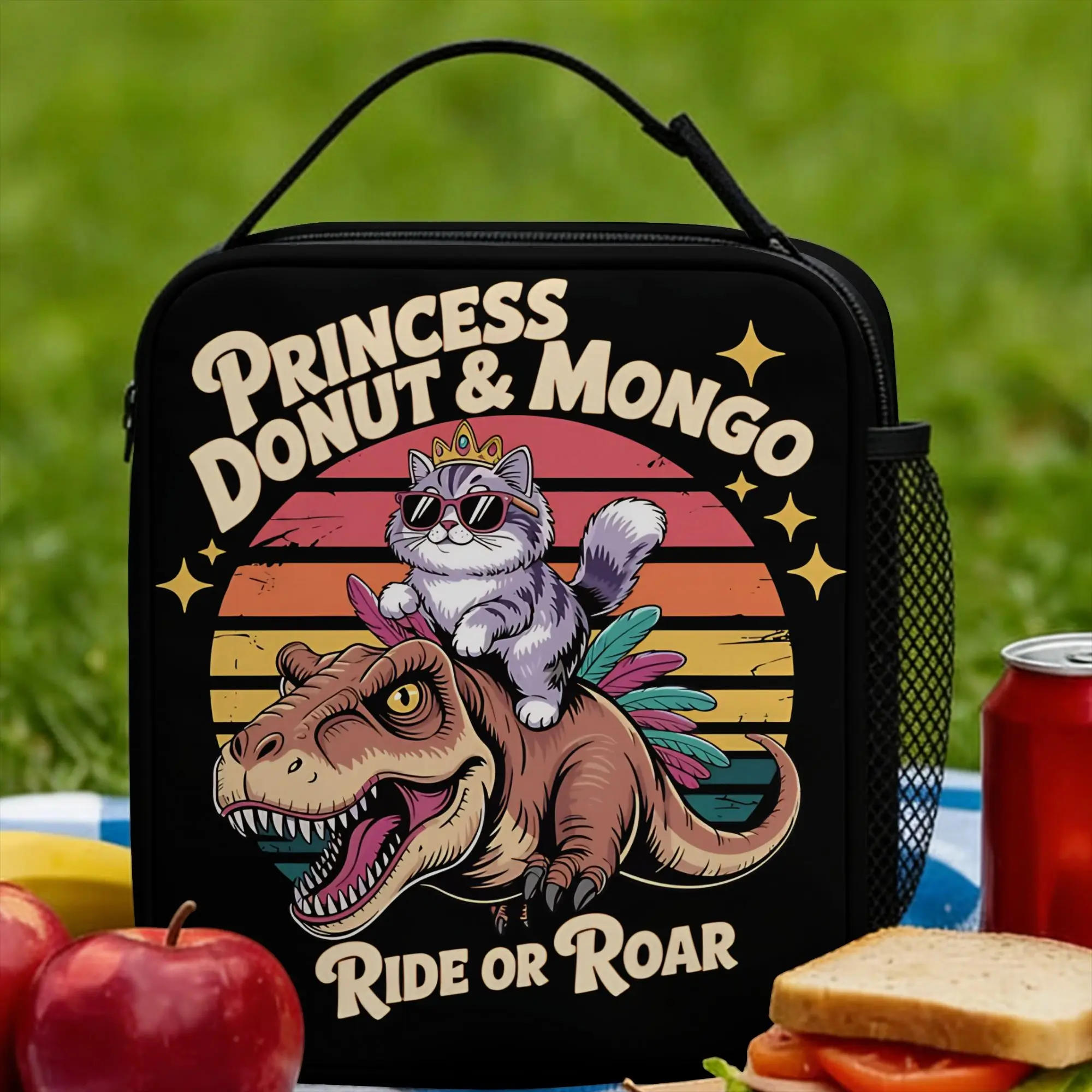 Dungeon Crawler Carl Lunch Bag Princess Donut Lunch Box For Girls Travel Portable Cooler Bag Waterproof Thermal Tote Handbags