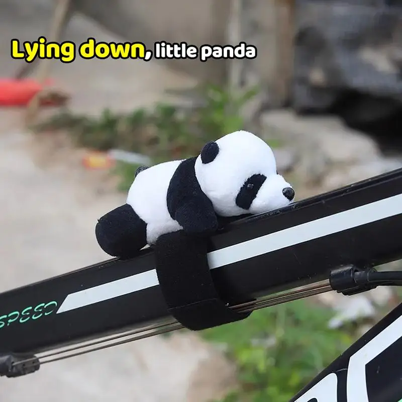 [New] Cute Panda Plush Car Decoration Soft Stuffed Animal Handlebar Ornament For Bike Motorcycle Electric Vehicles Decoration