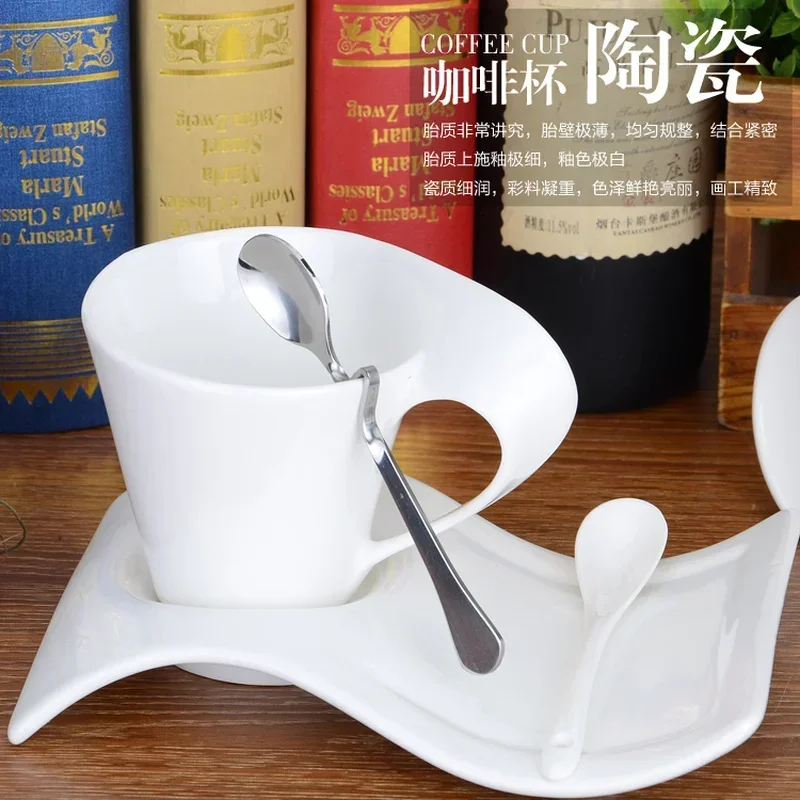 Espresso Cup Ceramic Mug with Spoon and Cup Holder Kitchen Bar Supplies Continental Set Mug Home Living Room Decor Wine Set