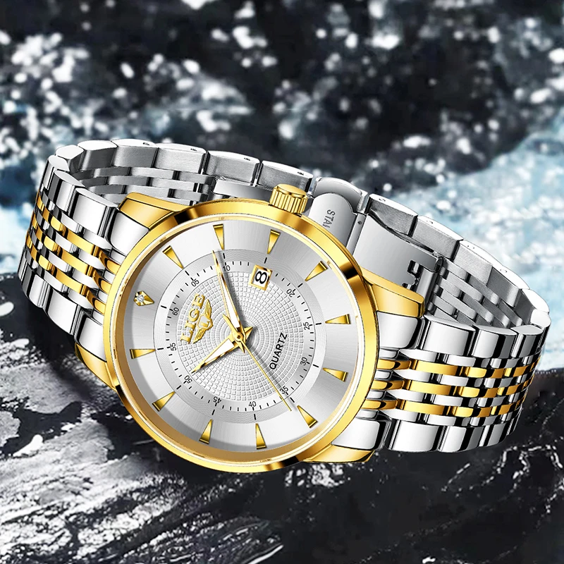 LIGE Elegant Ladies Business Watch Waterproof Creative Steel Dress Wristwatch for Women Fashion Diamond Watch Women Montre Femme