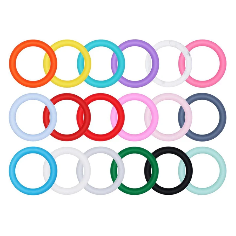 

CYL-Silicone Beadable O Rings For DIY Keychain Necklace Making Jewelry Hanging Ornaments 65Mm Round Silicone Bead Loop