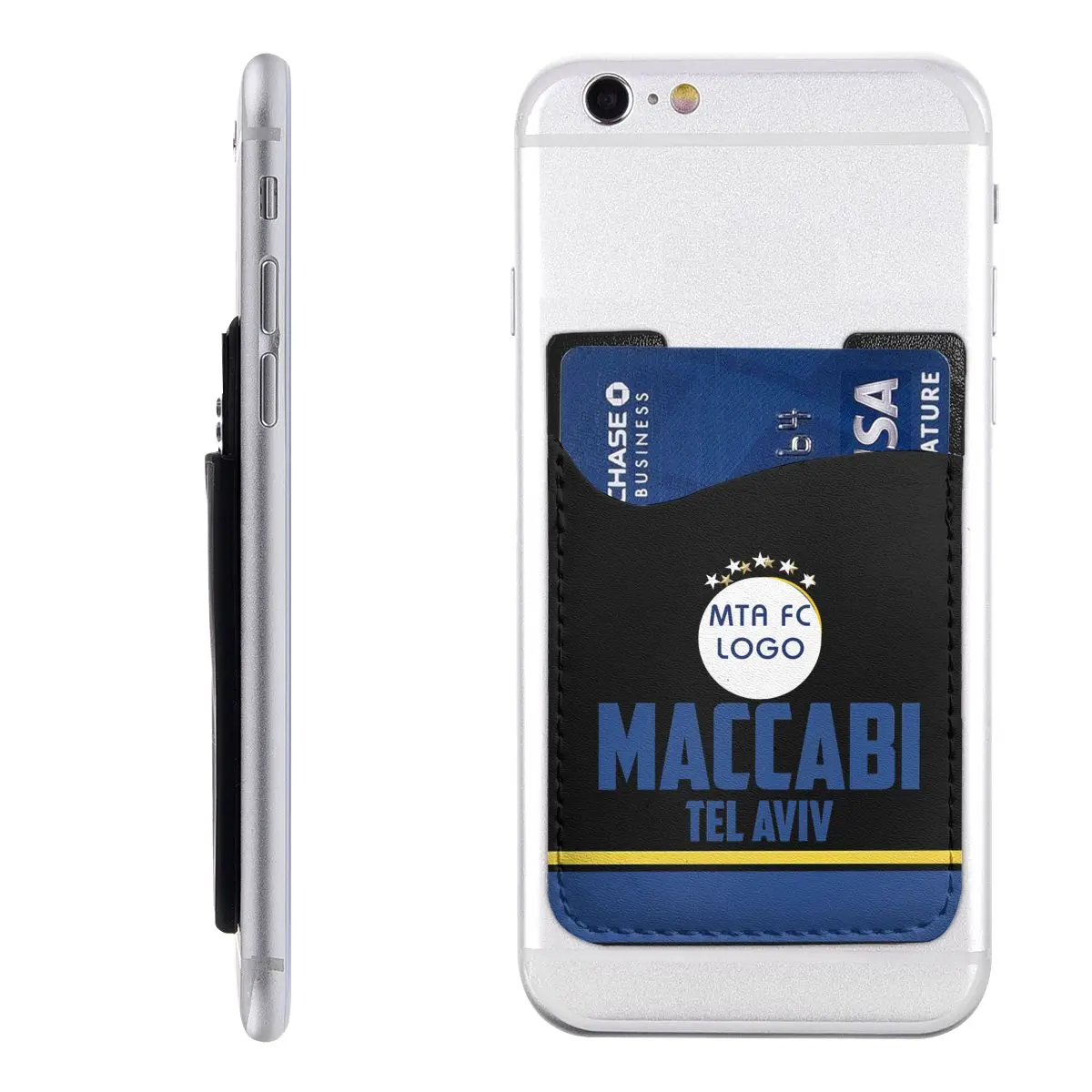 

Maccabi Tel Aviv Card holder, mobile phone pocket, universal leather double-layer storage card holder