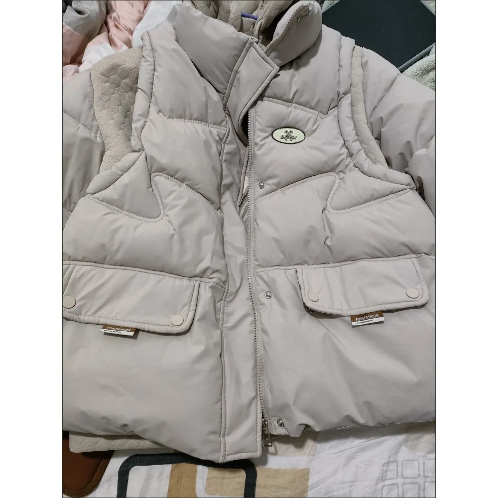 Chaqueta de longitud media para mujer, conjunto de chaleco de tres formas de usar, ultracorto, sin mangas, cuello tipo Polo, cremallera, empalme Gored