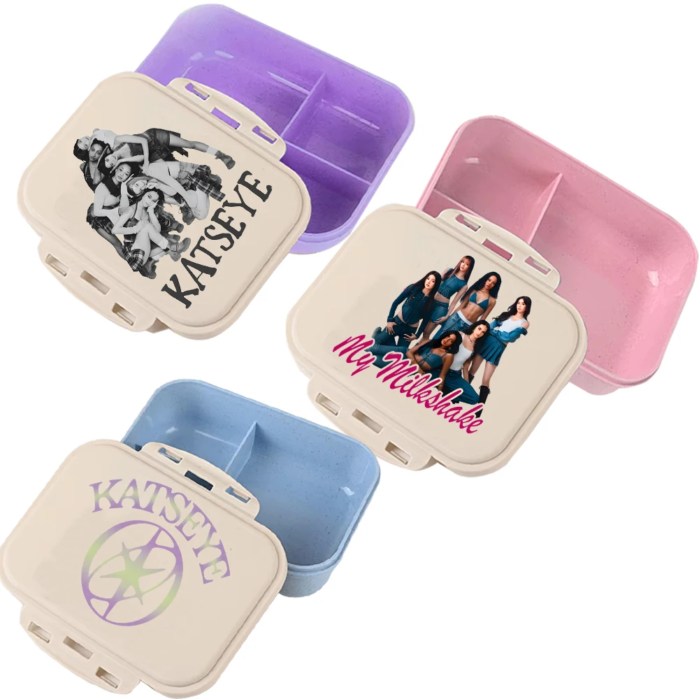 katseye-bento-box-caixa-de-almoco-portatil-de-palha-de-trigo-com-2-compartimentos-recipiente-de-alimentos-a-prova-de-vazamentos-colecao-fan-para-escola-escritorio-piquenique