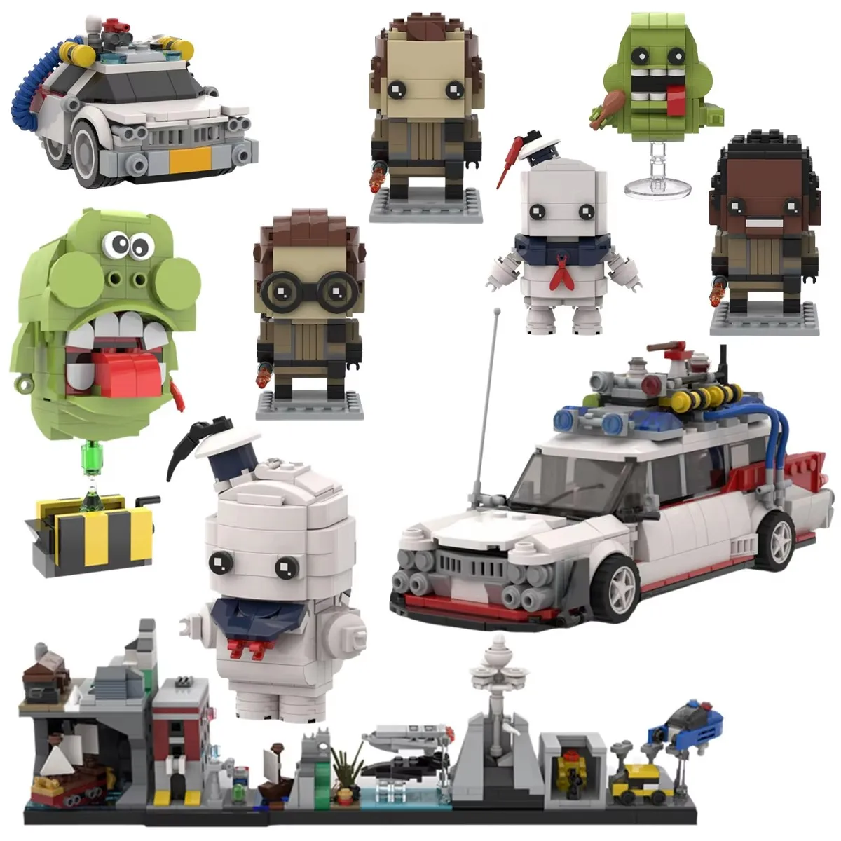 

MOC детские сборные строительные блоки, игрушки, экшн-фигурка из фильма, профессоры «Охотник за привидениями», слизь, кирпичная модель, подарок на день рождения для взрослых