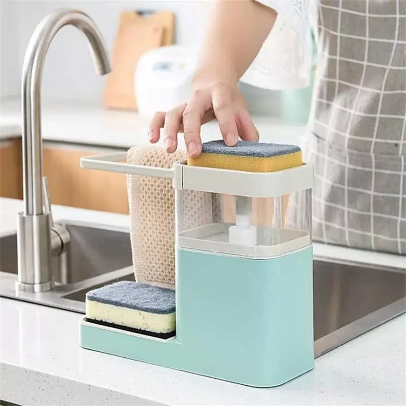 Press The Automatic Liquid Detergent Box, Three-In-One Sink With Towel Bar Rack