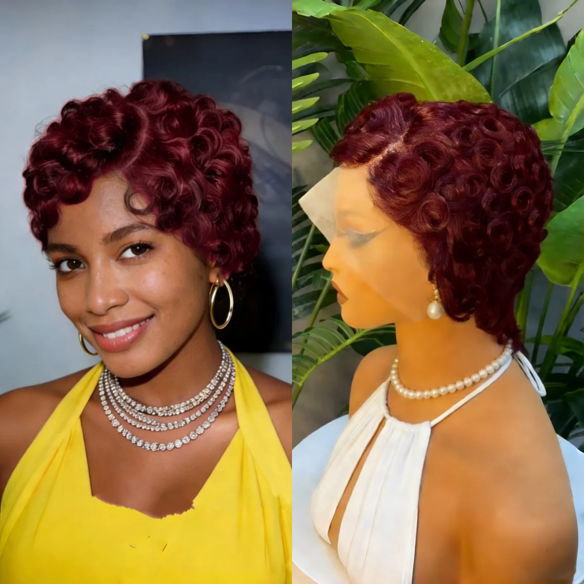 

Короткий парик-каре с кудрявыми волосами, 13x4, с кружевной передней частью, без клея, из натуральных волос, для женщин