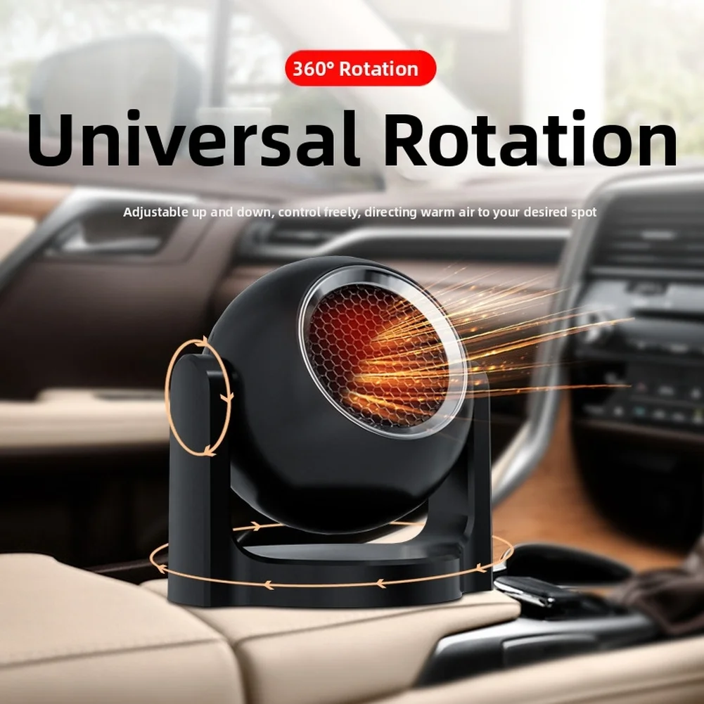 12V Electric Car Heater 120W Portable Defroster Fan with Adjustable Vents for Rapid Interior Heating and Clear Window Demisting