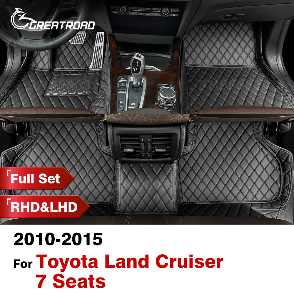 

Автомобильные коврики для Toyota Land Cruiser, 7 сидений, 2010, 2011, 2012, 2013, 2014, 2015, под заказ, автомобильные накладки на ножки, аксессуары для интерьера