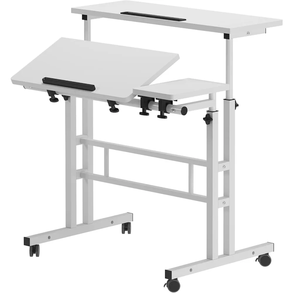 

Sit-Stand Desk,Height Adjustable Standing Tiltable Top Desk,31.5 inch Stand Up Computer Desk for Home Office,Small Rolling Desk